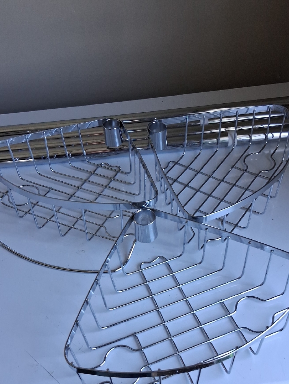 Corner Shower Caddy - Chrome 3-Tier Bath Storage